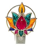 Bath and Body Works Diwali Lotus Flower Red, Green, And Purple Jeweled with Gold Nightlight Wallflowers Fragrance Plug