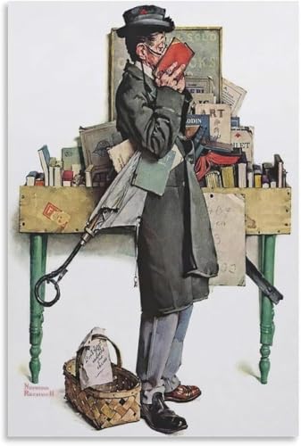Norman Rockwell rat de bibliothèque affiches toile moderne décoration salon