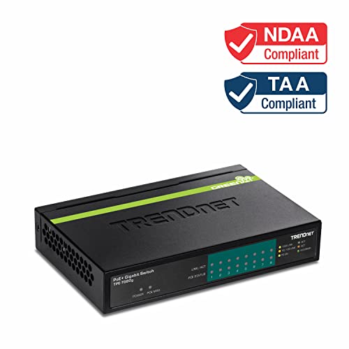Trendnet 8-Port Gigabit Poe+ Switch, 8 X Gigabit Poe+ Ports, 123W Poe Power Budget, 16 Gbps Switching Capacity, Desktop Switch, Ethernet Network Switch, Metal, Lifetime Protection, Black, Tpe-Tg80G #TOP3