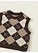 Classic Diamond-Pattern Knit Vest for Boys & Girls Ages 6M-6Y | Warm Coffee-Colored Sleeveless Sweater for Spring/Fall (Coffee,12 Months)