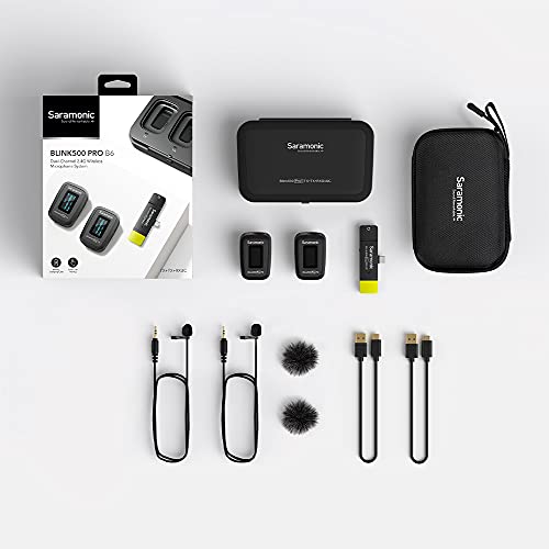 Saramonic Blink500 Pro B6 Sistema Microfone Sem Fio Lapela Tipo C Gravação profissional Dispositivos