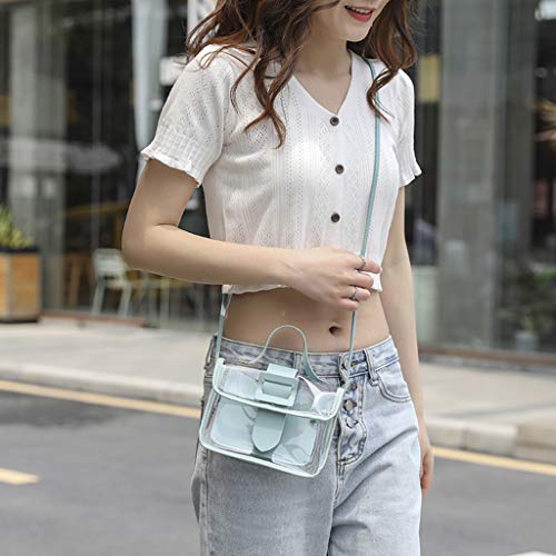 Weddinghelper Womens Pvc Mini Handbags Clear Cluth Purse Tote Bag Messenger Shoulder (Red) #TOP6