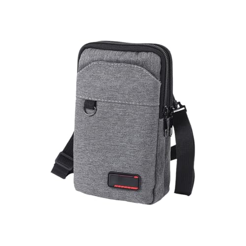 Bolsa transversal para cinto para celular de viagem com alça de ombro ajustável, estojo para celular portátil (cinza)