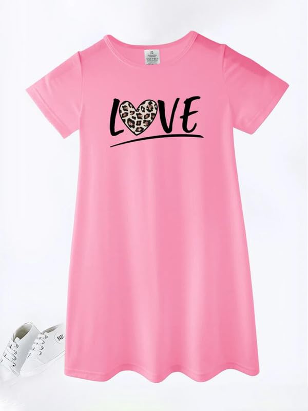 MyFav Girls Dress Short Sleeve Summer Casual Cute Midi Dress4