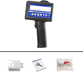 Portable Handheld Inkjet Printer 12.7mm T-Shirts Portable Printer, QR Bar Batch Code Date Number Logo Expiry Date, Handheld Inkjet Printer Label Office Intelligent Upgraded for Code Date Label (Colo