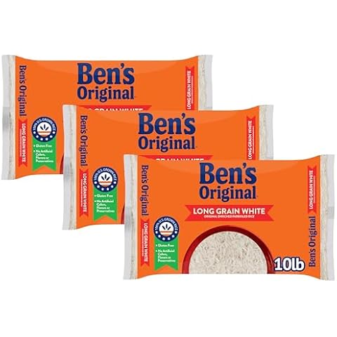 BEN'S ORIGINAL Enriched Long Grain White Rice, Parboiled Rice, 10 lb Bag (Pack of 3) Cover