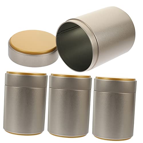 BRIGHTFUFU 4pcs Multi-function Storage Canister Airtight Lids for Chinese Tea Sealed Tea Canisters for Loose Household Storage Jar for Home Decor