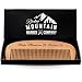 Hair Comb - Wood with Anti-Static & No Snag Handmade Brush for Beard, Head Hair, Mustache with Design in Gift Box by Rocky Mountain
