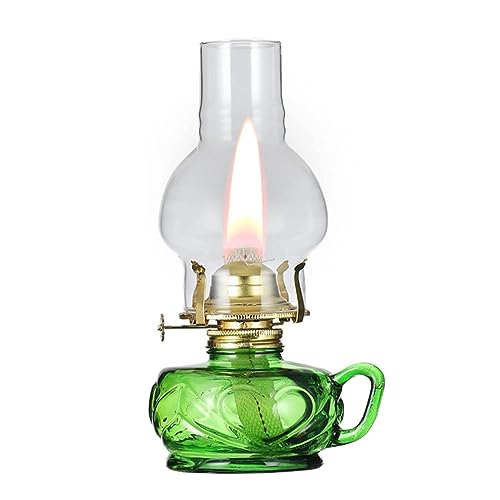 YKSJDFH Lampes à huile Lampe à kérosène de ferme vintage avec poignée Lanterne à huile classique Lampe à huile de secours Lampes à pétrole réglables 9,8 pouces Lanterne à huile portable pour le salon