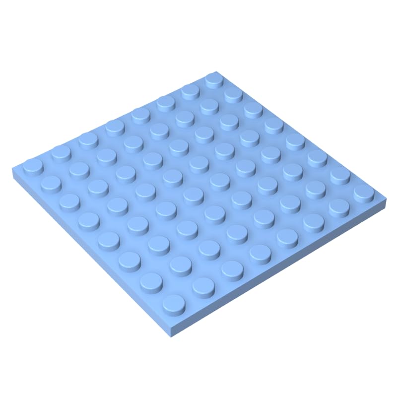 41539 Foundation Plate Plate 8x8 10 Pieces GDS-528 Compatible with Lego Building Blocks Color:Bright Light Blue — image 1