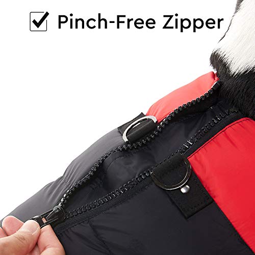 Image of Gooby Padded Vest Dog Jacket - Red, X-Large - Warm Zip Up Vest Fleece Jacket with Dual D Ring Leash Water Resistant for Small to Medium Dogs