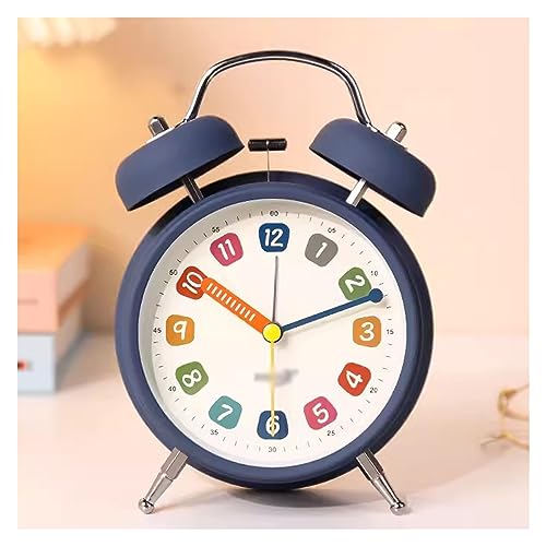 Reloj despertador fuerte, 4 pulgadas, doble campana, funciona con pilas, con retroiluminación para dormir pesado, reloj digital de escritorio de mesa, ideal para dormitorios