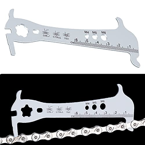GMMG Medidor de Cadena Desgaste de Cadena de Bicicleta Indicador de Desgaste de Cadena Herramienta Medidor de Desgaste para Bici Bicicleta de Montaña(12,5 x 4,5cm)