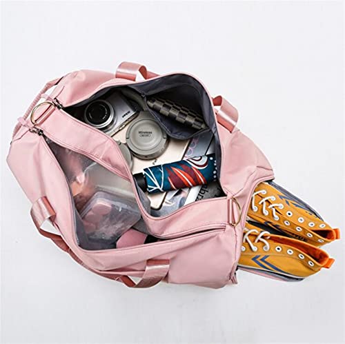 JUNMIN Bolsa de Gimnasia Deportiva de Las señoras, Compartimiento Independiente de Zapatos, Bolsa de Viaje portátil, Gran Capacidad Bolsa de natación mojada y Seca, Rosa (Color : Pink, Size : S) Cover