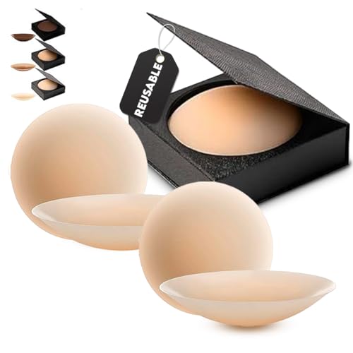 Nipple Covers for Women 2 & 4 Pairs 8cm Standard Size, Silicone Breast Petals Adhesive Pasties, Under Clothes, Nipple Pads