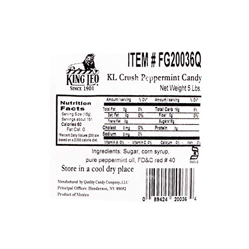 King Leo Medium Crushed Candy, Peppermint, 5 Pounds