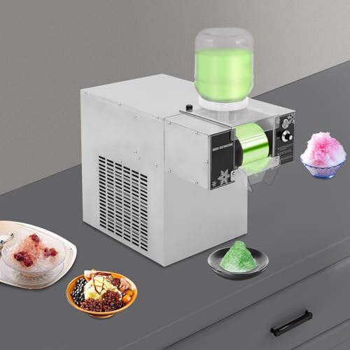 Speiseeisbereiter Schneeflocken Eisbereiter, 750W/360W Kommerzieller Softeismaschine, Geschwindigkeit Einstellbar, Automatischer Elektrischer Eiszerkleinerer für Restaurants, Supermärkte (120kg/24h) – Bild 7