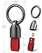 Whtawtaw Car Key Chain Ring Clip, Universal Detachable Leather Car Keychain, Small Key Fob Accessory with Anti-Lost O-Ring Keyrings Zinc Alloy Buckle (Red)