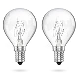 POPPSTAR Backofenlampe E14 40W hitzebeständig bis 300 Grad (2400K warmweiß, 350lm), 2er-Pack
