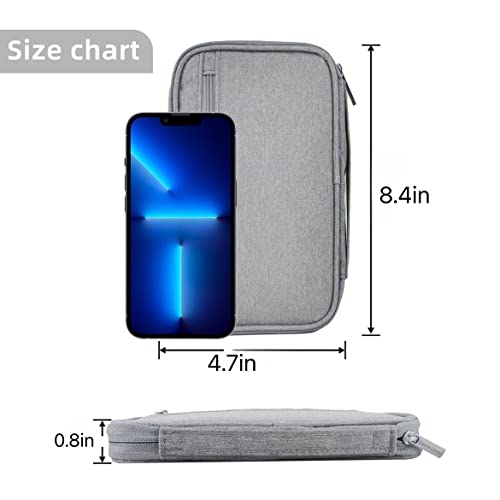 Ardanlingke Passport Wallets, Travel Wallet, Travel Document Organizer，Rfid Family Passport Holder, Portable Case For Boarding Pass, Id, Money, Tickets With Zipper (Gray) #TOP2