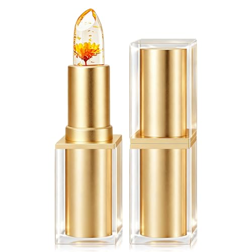 CAMERIC Clear Color Changing Lipstick Temperature Ph Color Changing Chapstick Tinted Lip Balm Moisturizing Long Lasting Magic Color Change PINK Transferproof Lipstick (Daisy Flower Jelly)