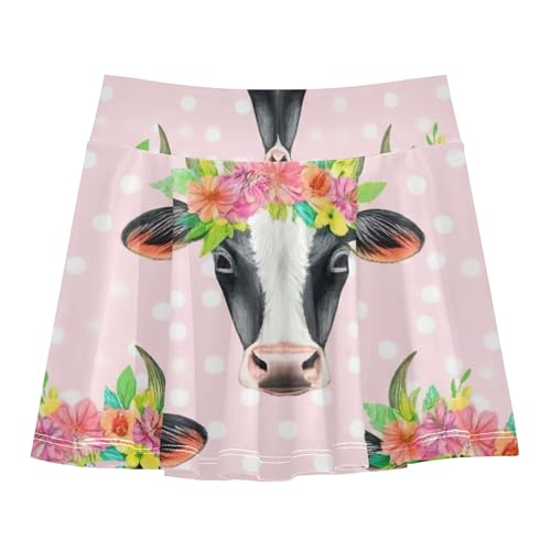 Girls' Shorts Athletic Skorts Cow Heads Flower Toddlers Tennis Skirts Children Girl Skort 3t2