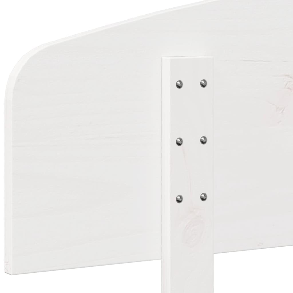 vidaXL Cabecero de Cama, Cabecera para Estructura Marco de Cama, Cabezal de Somier, Mueble para Dormitorio Hogar, Madera Maciza de Pino Blanco 200 cm