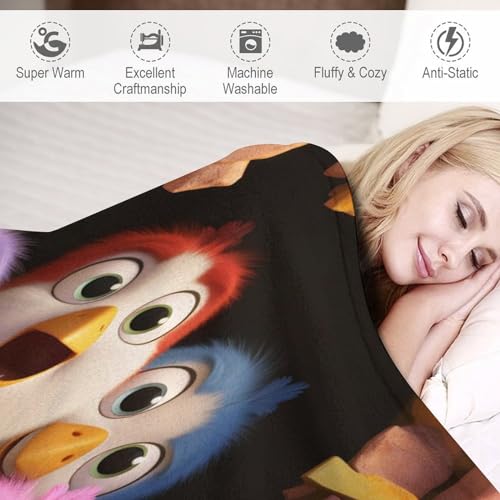 Couverture poulet mignon en flannel douce et chaude 100x130cm - 4