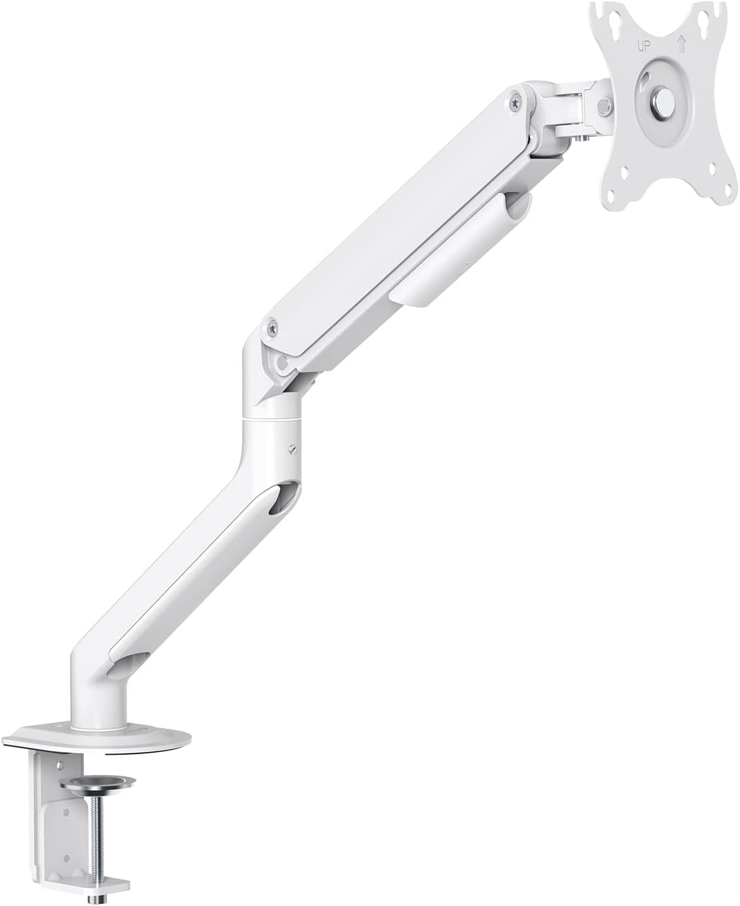 Tooq DB4032TNR-W - Swivel and Tilt Table Stand for 17"-32" Screens, Single Arm, Adjustable and Adjustable with Spring-Assisted Mechanism, White