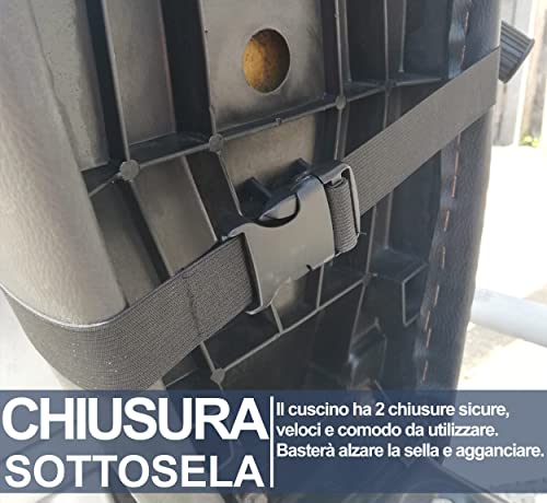 Auto Accessori Lupex Cuscino Per Sedile In Gel Per Moto E Sooter In 3D, Coprisella Copertura Sella, Coprisedile Regolabile Antiscivolo Traspirante E Flessibile, Misure 62 X 29 X 3 Cm - 4