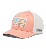 Columbia Unisex Tree Flag Mesh Ball Cap - High, Summer Peach/Chalk, Large/X-Large