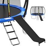 polwkscas Trampoline Ladder, Universal Easy-to-Assemble 3-Step Trampoline Steps with Waterproof Wide Steps, Proof Wide Step, Universal Trampoline Stairs Accessories for Kids Children (Black, 3 Steps)