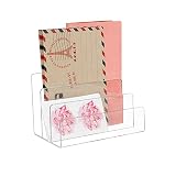 YiePhiot Crystal Clear Acrylic Desktop File Sorter Thick Cast Holder for Paper Letter Eyeshadow Make