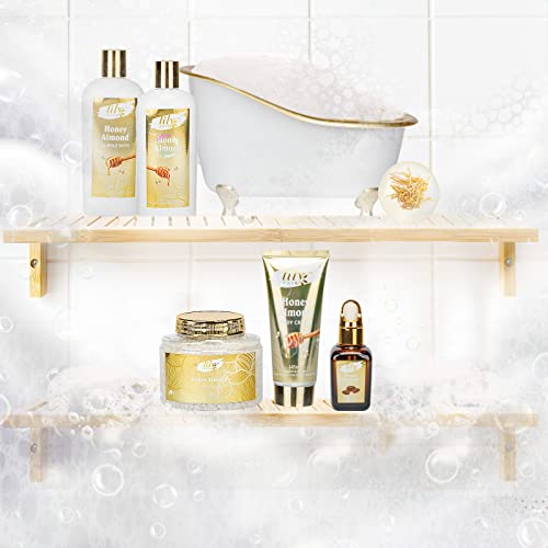 Christmas Gifts for Women - 7-Piece Honey Almond Spa Gift Set, Bath & Body Gift Set, Bath Collection with Bath Bomb | Mothers Day Gifts for Mom, Fathers Day, Birthday Gifts, Holiday Present for Women - Image 3