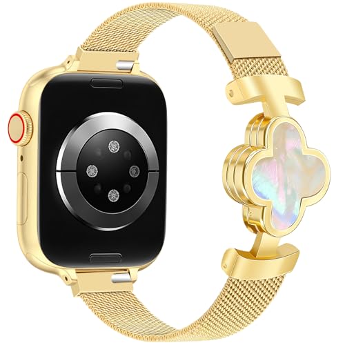 MOINSPIRE �X�������b�V�����^���o���h �����p Apple Watch 38mm 40mm 41mm 42mm (S10/11) �Ή� �l�t�̃N���[�o�[ ���C�~���l�[�[���[�v �G���K���g�ȃX�g���b�v iWatch�V���[�Y11/10/9/8/7/6