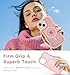 Amzfield Magnetic for iPhone 15 Case, Compatible with Magsafe Wavy Frame Cute Design Translucent Matte Hard Back Silicone Bumper Shockproof Protective Phone Case for iPhone 15 Women Girls, Pink