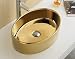 Bathroom Oval Ceramic Porcelain 7151G Polish Gold Vessel Sink Pop Up Drain + free Pop Up Drain