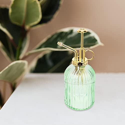 Glass Plant Mister Spray Bottle,7.5inch Tall Vintage Plant Spritzer Watering Can, Succulent Watering Bottle with Top Pump, Plant Sprayer Mister for Indoor Outdoor House Plant (Green)