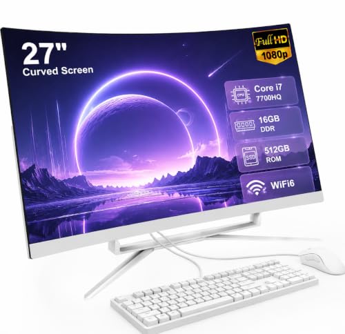 Image of All in One Desktop Computer 27 Inch Curved Display for Students & Office