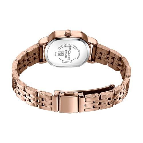 Image of Sonata Poze 8 Quartz Analog with MOP-White Dial IP Rose Gold Stainless Steel Strap Watch for Women - SP80161WM01W