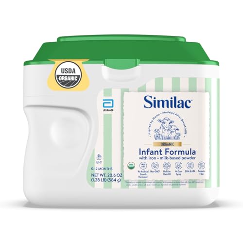 Similac Organic Infant Formula, Easy to Digest, USDA-Certified Organic, Powder, 20.6-oz Tub
