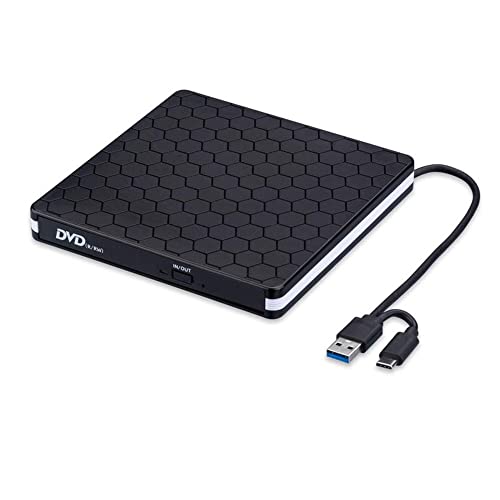 Lecteur CD DVD avec USB 3.0 graveur de CD type C ROM externe portable pour PC portable