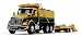 First Gear 1/50 Scale Diecast Collectible Yellow/Black/Yellow Kenworth T880 Dump Truck with Beavertail Trailer (50-3406)