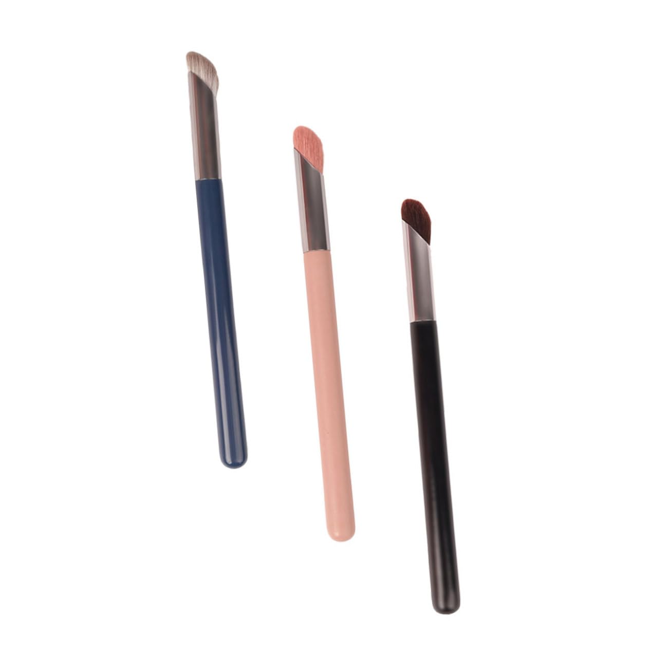 WOFASHPURET 3pcs Nose Makeup Brushes Flat Concealer Blending Brush Set for Women for Smooth Application Random Color