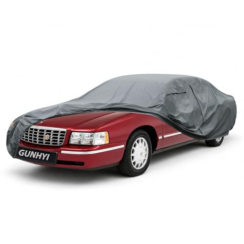 Image of GUNHYI Premium Car Cover Custom Fit Cadillac DeVille, 16 Layers Heavy Duty Car Cover Waterproof All Weather with Zipper Door for Sun Rain Snow Dust Uv Protection