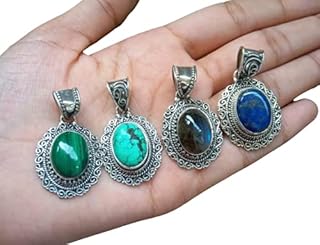 Natural Lapis Lazuli, Labradorite, Malachite Pendant, Designer Pendant, Handmade Pendant, Oval Stone Pendant, Vintage Pendant, Multi Gemstone Jewelry, Statement Necklace, Boho Pendant, Healing Crystal Pendant, Boho Pendant, Christmas Gifts