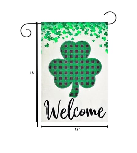 Photken HB46 12 X 18 Inches St. Patrick'S Day Welcome Garden Flag Decorations - Double Sided Vertical Green Shamrock Outdoor Decor thumb #5