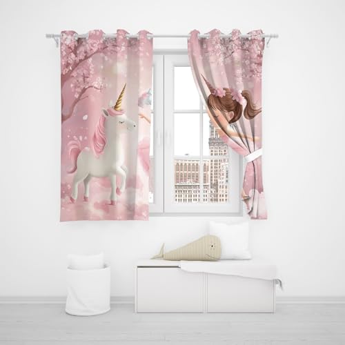 Rideau occultant lavable rose à oeillets isolant thermique 140 x 245 cm