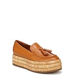 Franco Sarto Mocasines modernos para mujer, Cuero marrón tostado, 36 EU