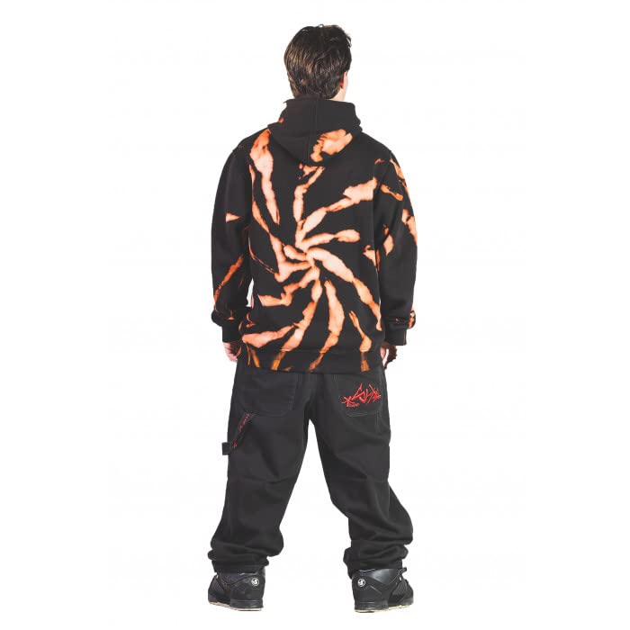 Felpa Uomo Baggy con Cappuccio - Abbigliamento Hip Hop, Stile Skater, Felpe Larghe e comode, Logo Tye-Dye